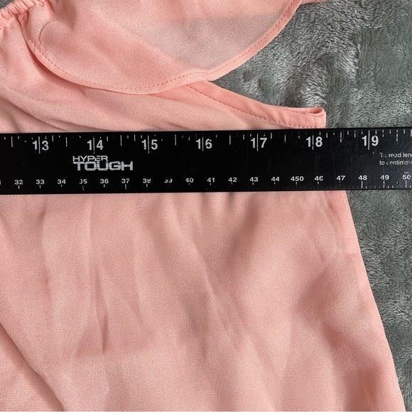 Heart & Hips Coral Orange Off The Shoulder Fiesta Blouse Ruffle Top Size Medium - Picture 7 of 9